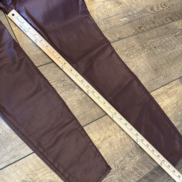 NWOT Kut from the Kloth Mia High Rise Skinny Wet Look Bordeaux Jeans Size 8 - Picture 5 of 12